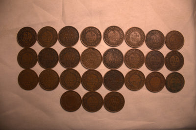 1/2 Pice  Set of 27 Coins (1912 - 1940) - AUNC