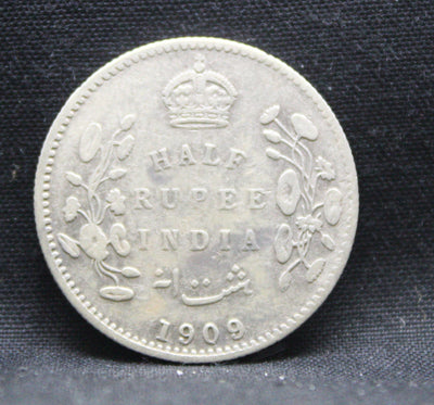 Half Rupee 1909 Edward VII Silver coins