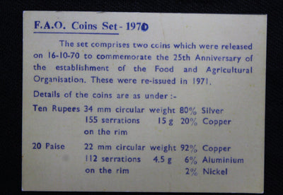 F.A.O Coins- 1970 - MUMBAI