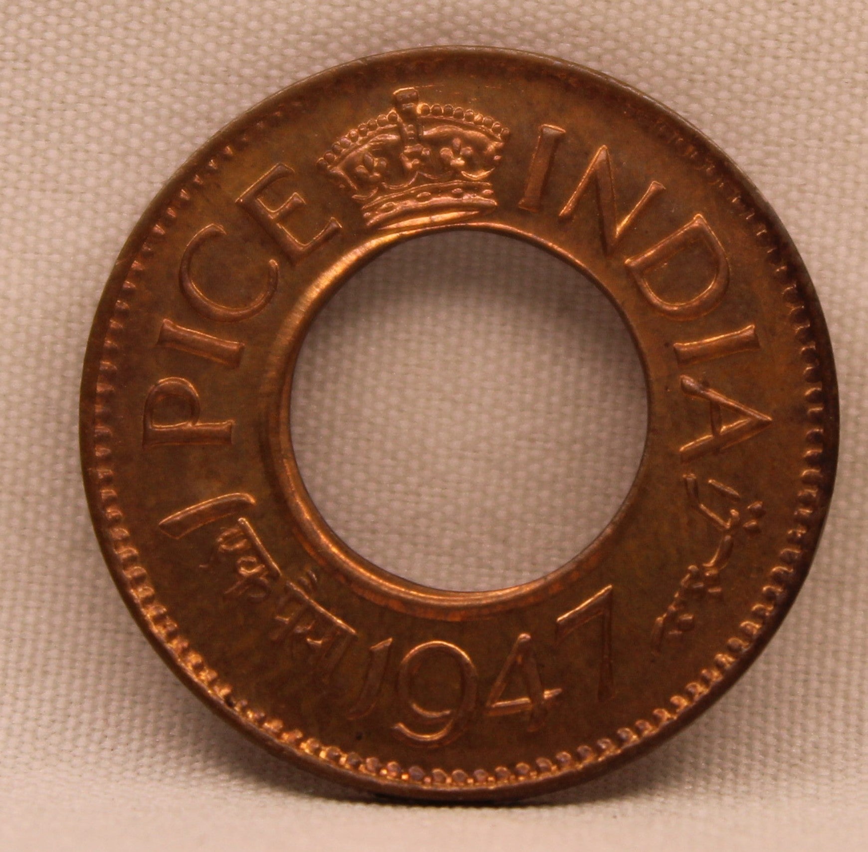 1 Pice 1947 George VI Copper coins