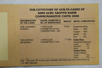 Ter- Centenary Of Gur-Ta-Gaddi Of Shri Guru Granth Sahib - 2008 - Hyderabad