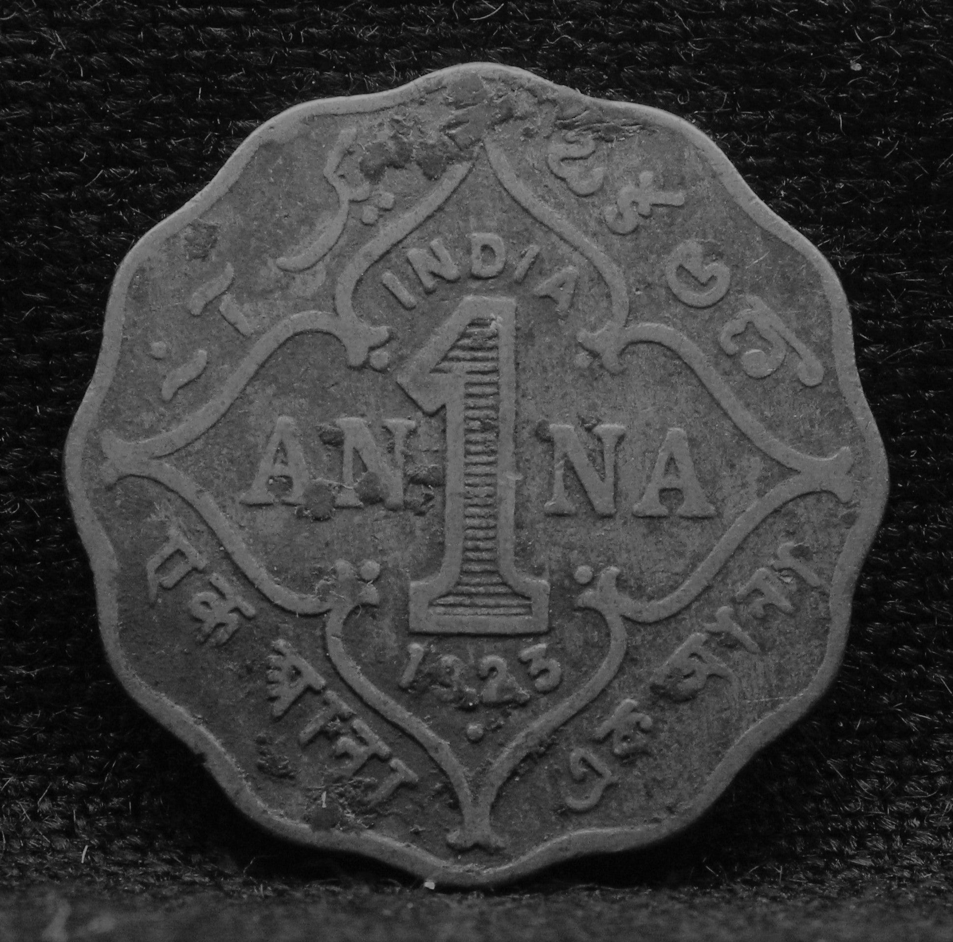 1 Anna Coin of King George V 1923 of Bombay Mint Copper-Nickel