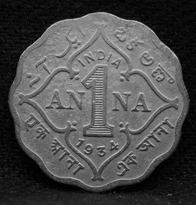 1 Anna 1934 George V Copper-Nickel coins