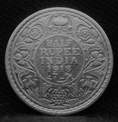 Half RUPEE 1918 George V Silver coins