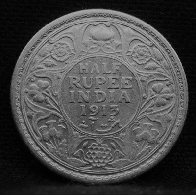 Half Rupee 1913 George V coins