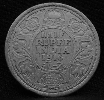 Half Rupee 1916 George V coins