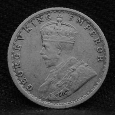 Quarter Rupee 1916 George V coins