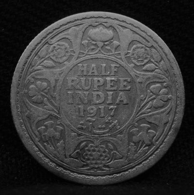 Half Rupee 1917 George V coins