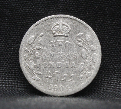 2 Annas 1904 Edward VII Silver coins