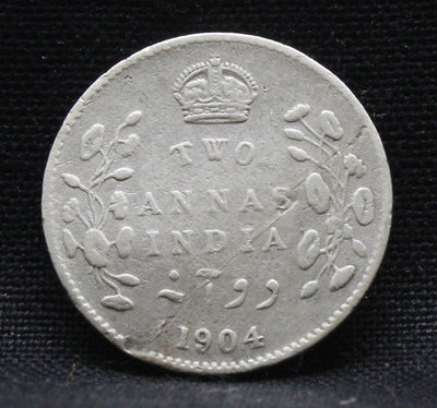 2 Annas 1904 Edward VII Silver coins