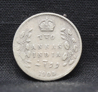 2 Annas 1905 Edward VII Silver coins