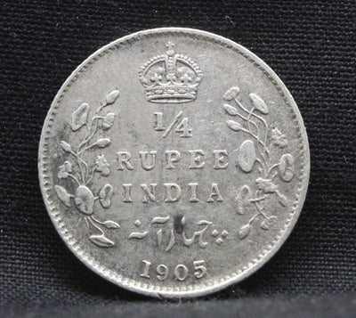 1\4 Rupees 1905 Edward VII Silver coins