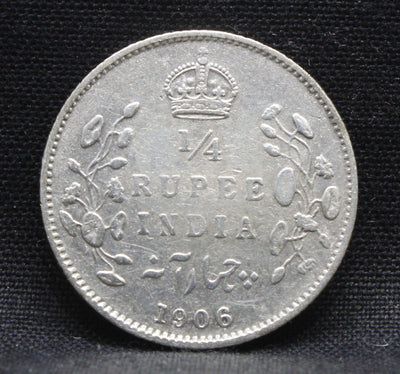 1\4 Rupees 1906 Edward VII Silver coins