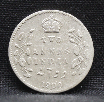 2 Annas 1906 Edward VII Silver coins