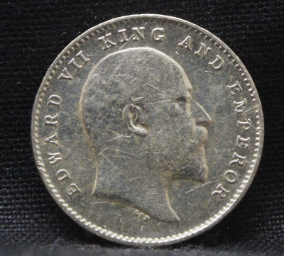 2 Annas 1908 Edward VII Silver coins