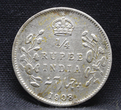 1\4 Rupees 1908 Edward VII Silver coins