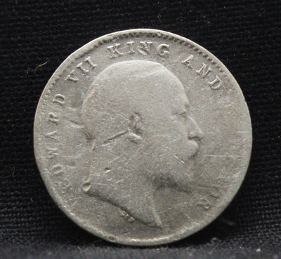 2 Annas 1908 Edward VII Silver coins