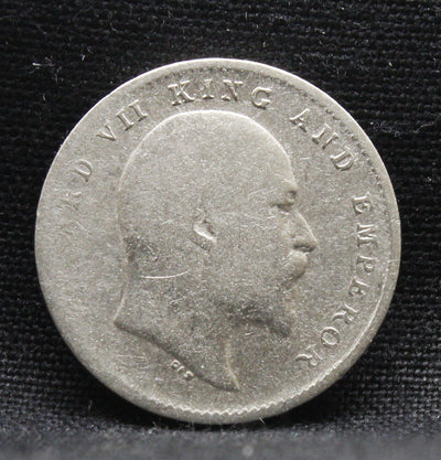 2 Annas 1908 Edward VII Silver coins