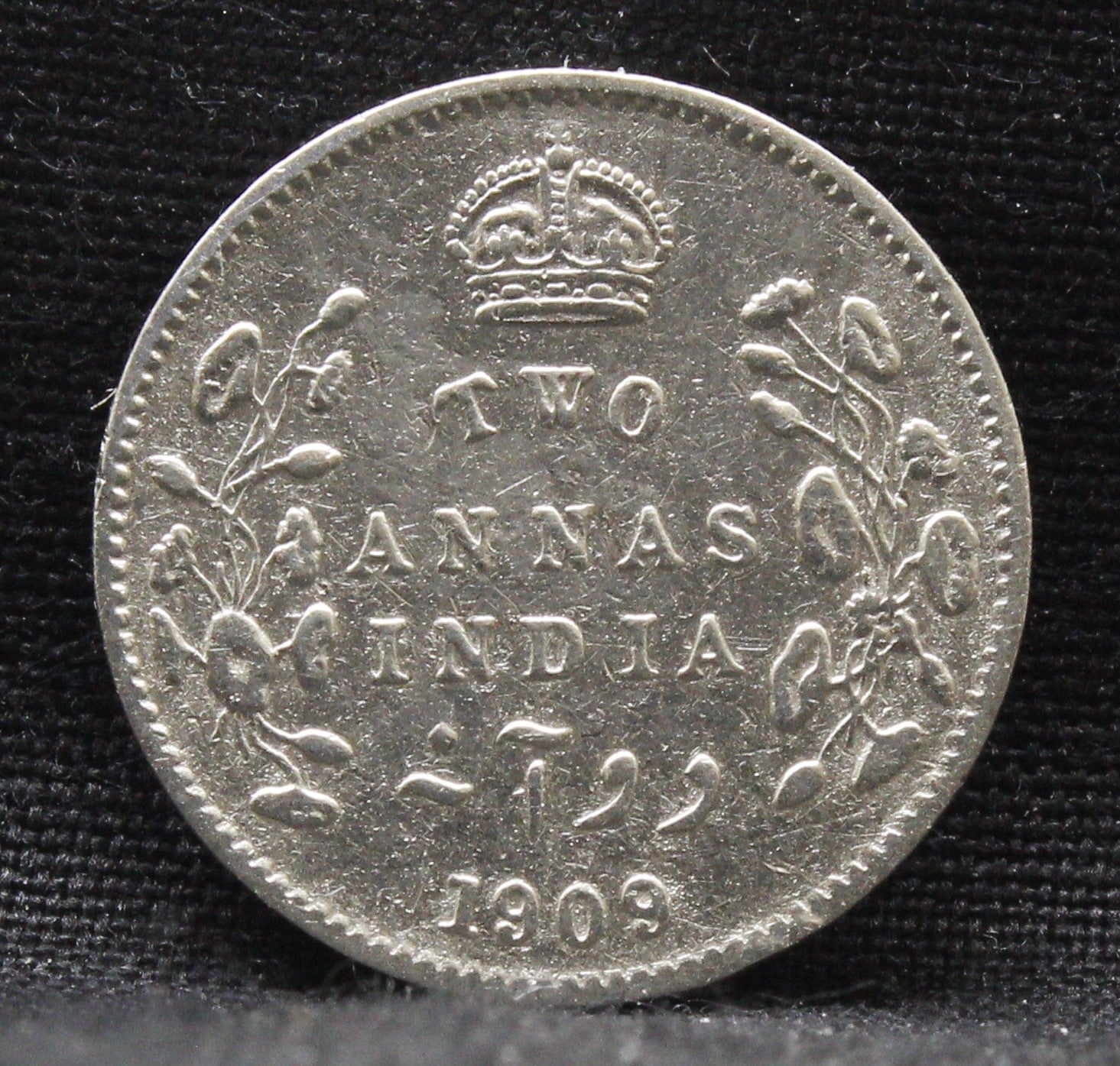 2 Annas 1909 Edward VII Silver coins