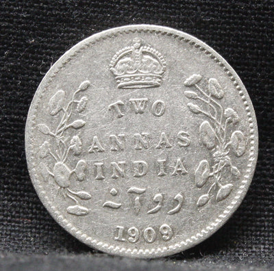 2 Annas 1909 Edward VII Silver coins