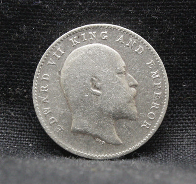 2 Annas 1909 Edward VII Silver coins