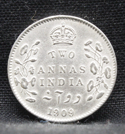 2 Annas 1909 Edward VII Silver coins