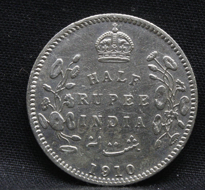 Half Rupee 1910 Edward VII Silver coins