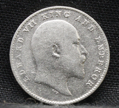 2 Annas 1910 Edward VII Silver coins