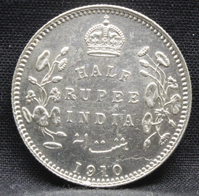 Half Rupee 1910 Edward VII Silver coins