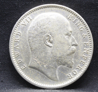 1 Rupee 1910 Edward VII Silver coins