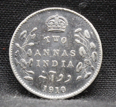 2 Annas 1910 Edward VII Silver coins