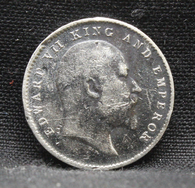 2 Annas 1910 Edward VII Silver coins