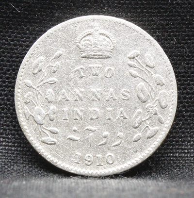 2 Annas 1910 Edward VII Silver coins