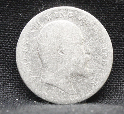 2 Annas 1910 Edward VII Silver coins