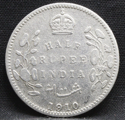 Half Rupee 1910 Edward VII Silver coins