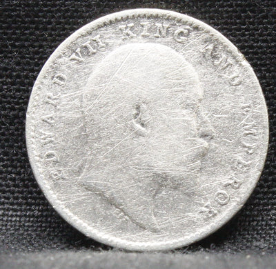 2 Annas 1910 Edward VII Silver coins