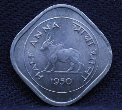 1/2 Anna - Standing Bull- 1950 - UNC