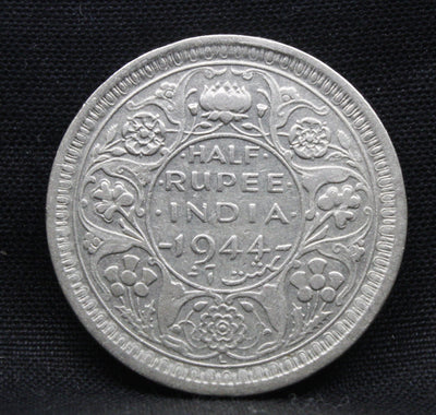 Half Rupee 1944 George VI Silver coins