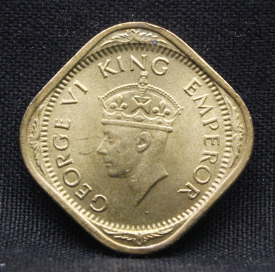 Half Anna 1944 George VI Nickel-Brass coins