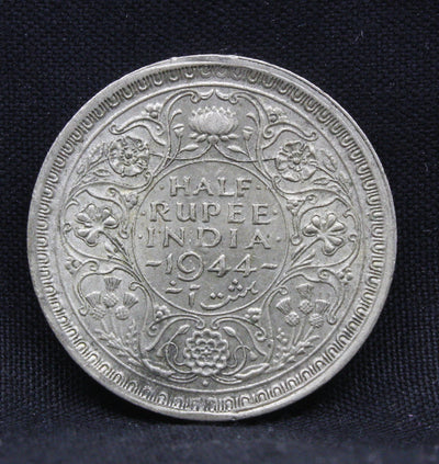 Half Rupee 1944 George VI Silver coins