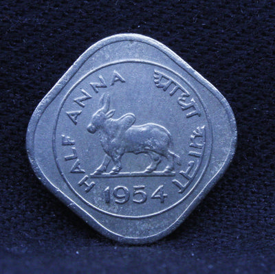 1/2 Anna - Standing Bull- 1954 - UNC