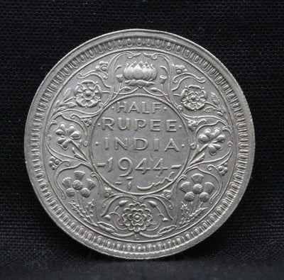 Half Rupee 1944 George VI Silver coins