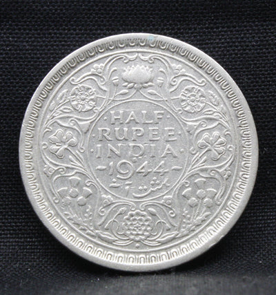 Half Rupee 1944 George VI Silver coins