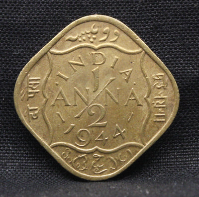 Half Anna 1944 George VI Nickel-Brass coins