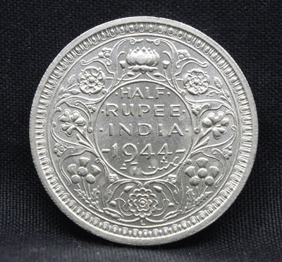 Half Rupee 1944 George VI Silver coins