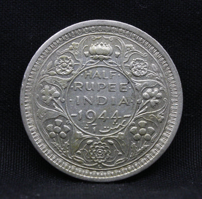 Half Rupee 1944 George VI Silver coins