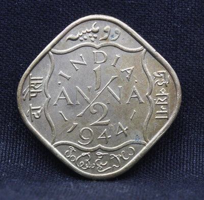 Half Anna 1944 George VI Nickel-Brass coins