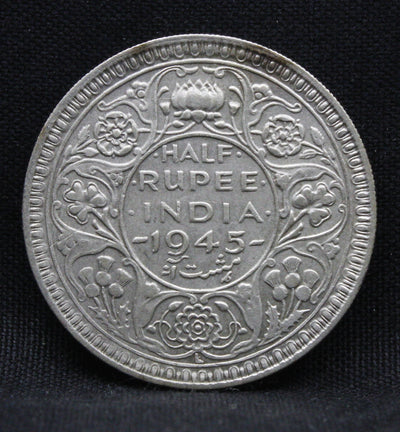 Half Rupee 1945 George VI Silver coins