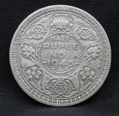 Half Rupee 1945 George VI Silver coins