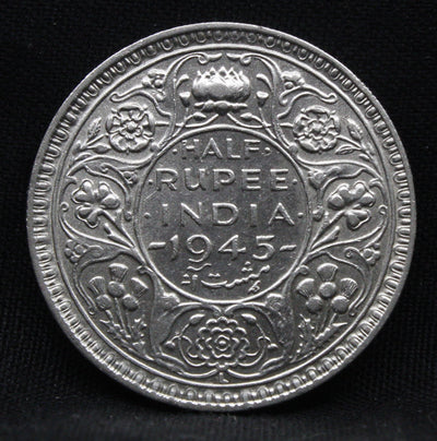 Half Rupee 1945 George VI Silver coins